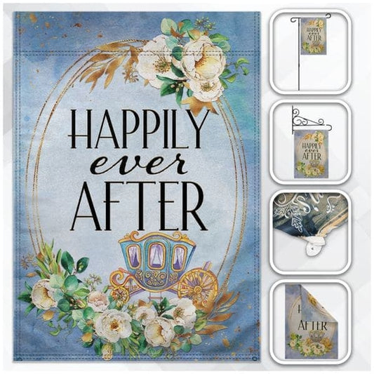 Happily Ever After Garden Flag w/ Stand